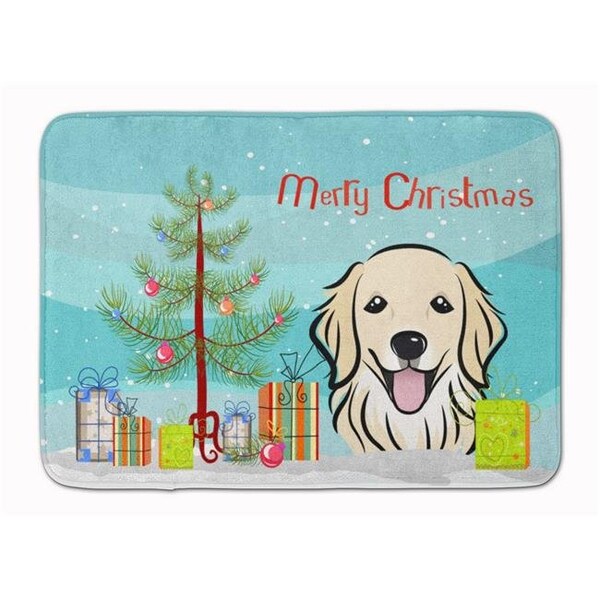 Carolines Treasures BB1577RUG Christmas Tree & Golden Retriever Machine Washable Memory Foam Mat BB1577RUG - main